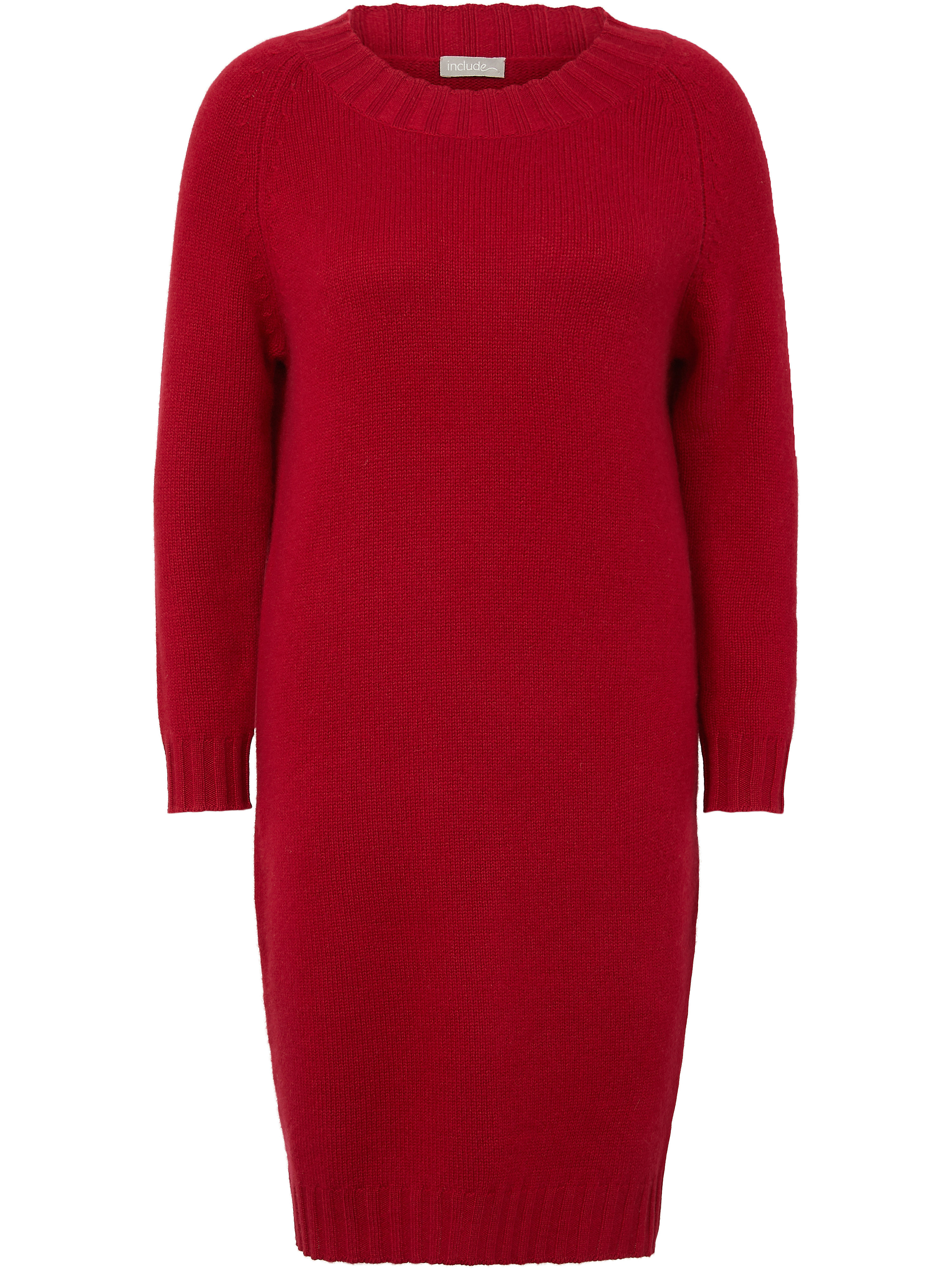 La robe maille 100% cachemire include rouge taille 38