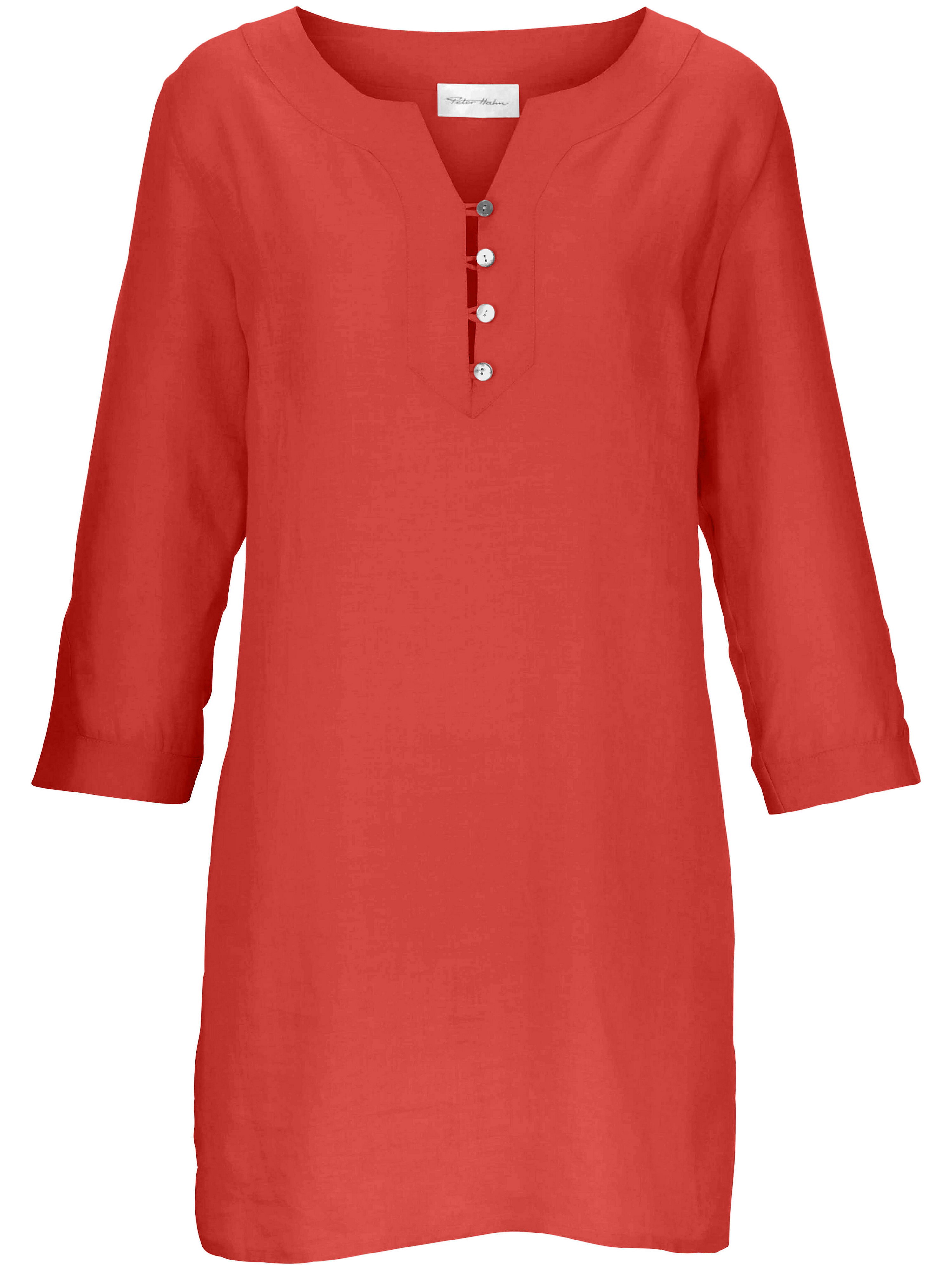 La tunique pur lin, manches 3/4, ligne longue Peter Hahn rouge taille 50