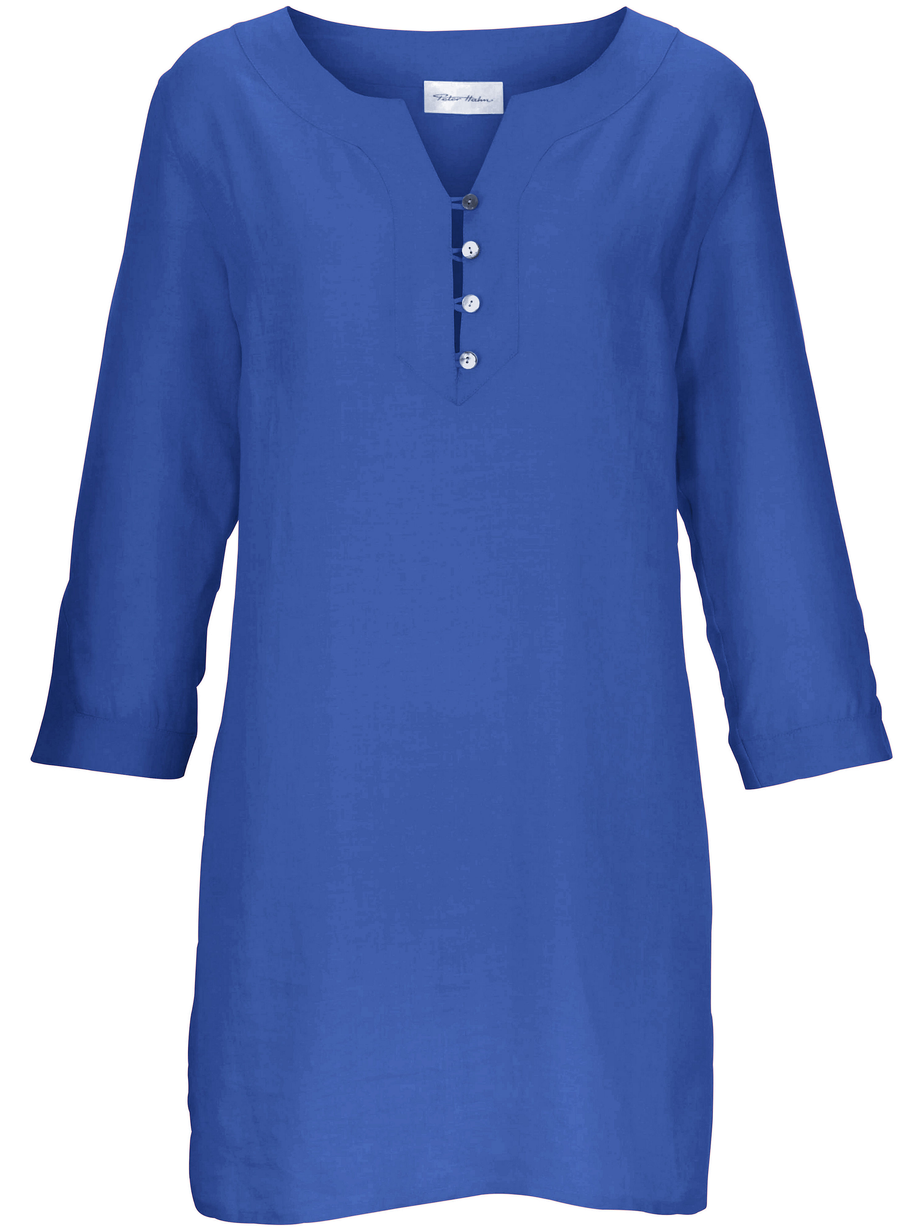 La tunique pur lin, manches 3/4, ligne longue Peter Hahn bleu taille 54
