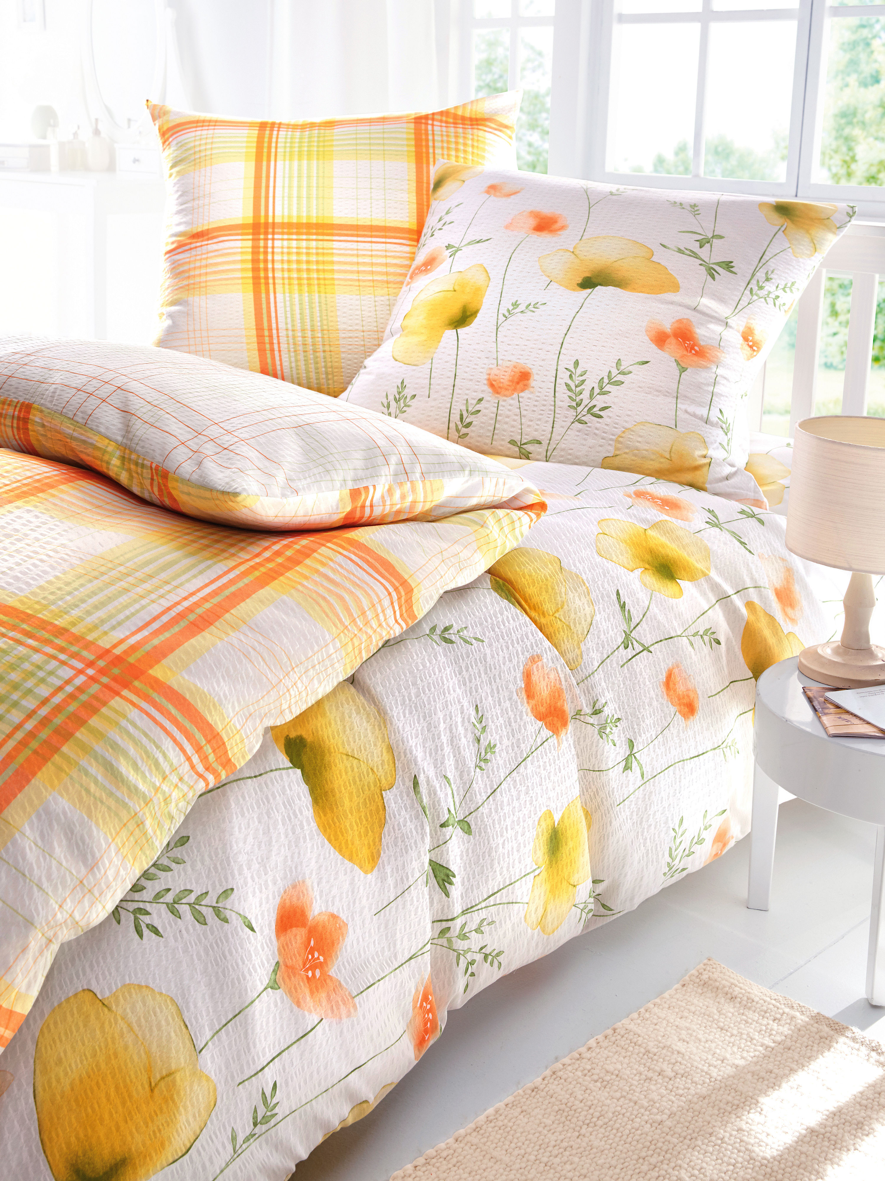 Overtrekset Ca 155X200Cm 80X80Cm Van Irisette Oranje irisette kopen in de aanbieding