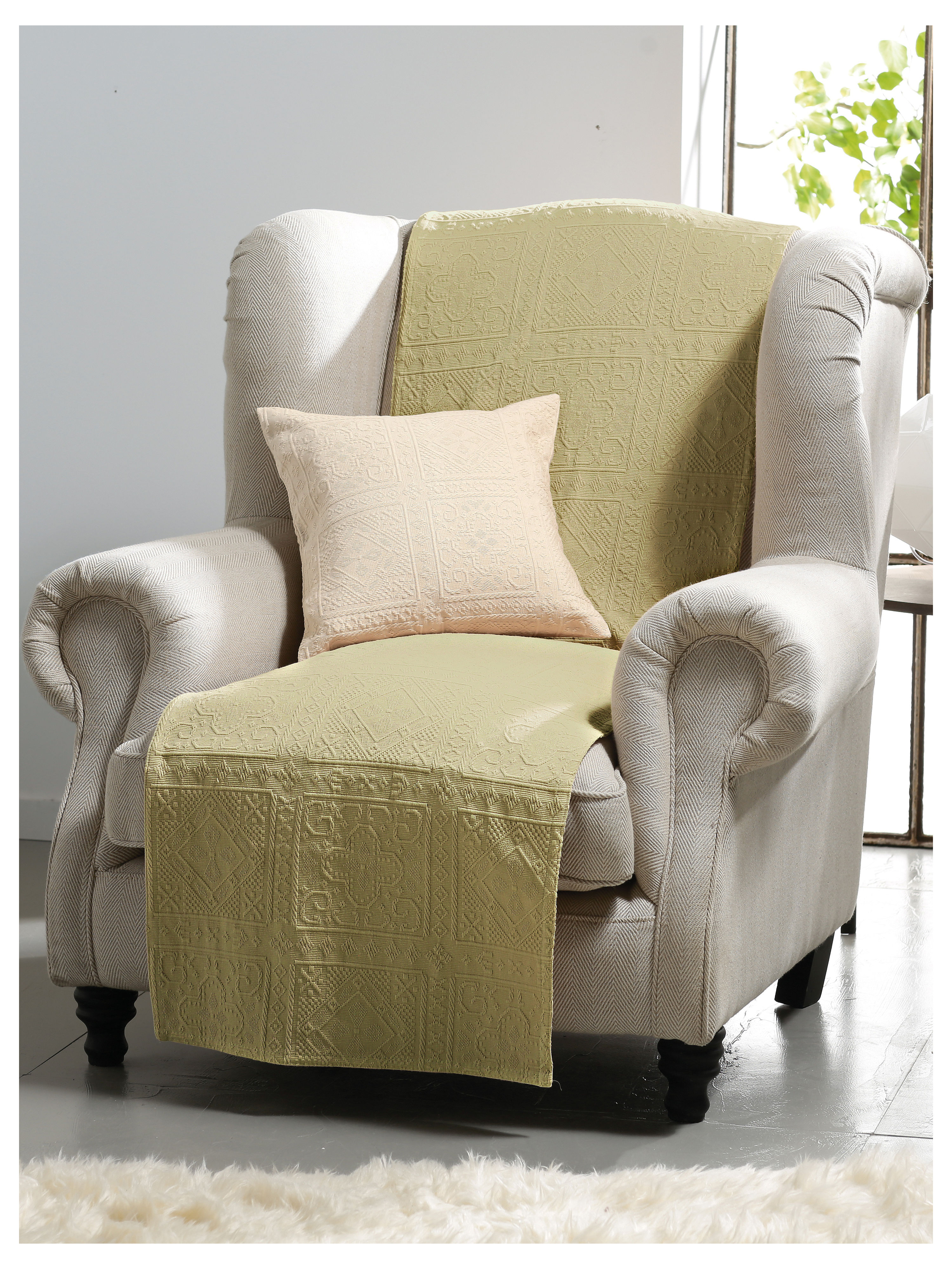 Foulard Voor Bank En Bed Ca 160X270Cm Van Peter Hahn Groen peter hahn kopen in de aanbieding