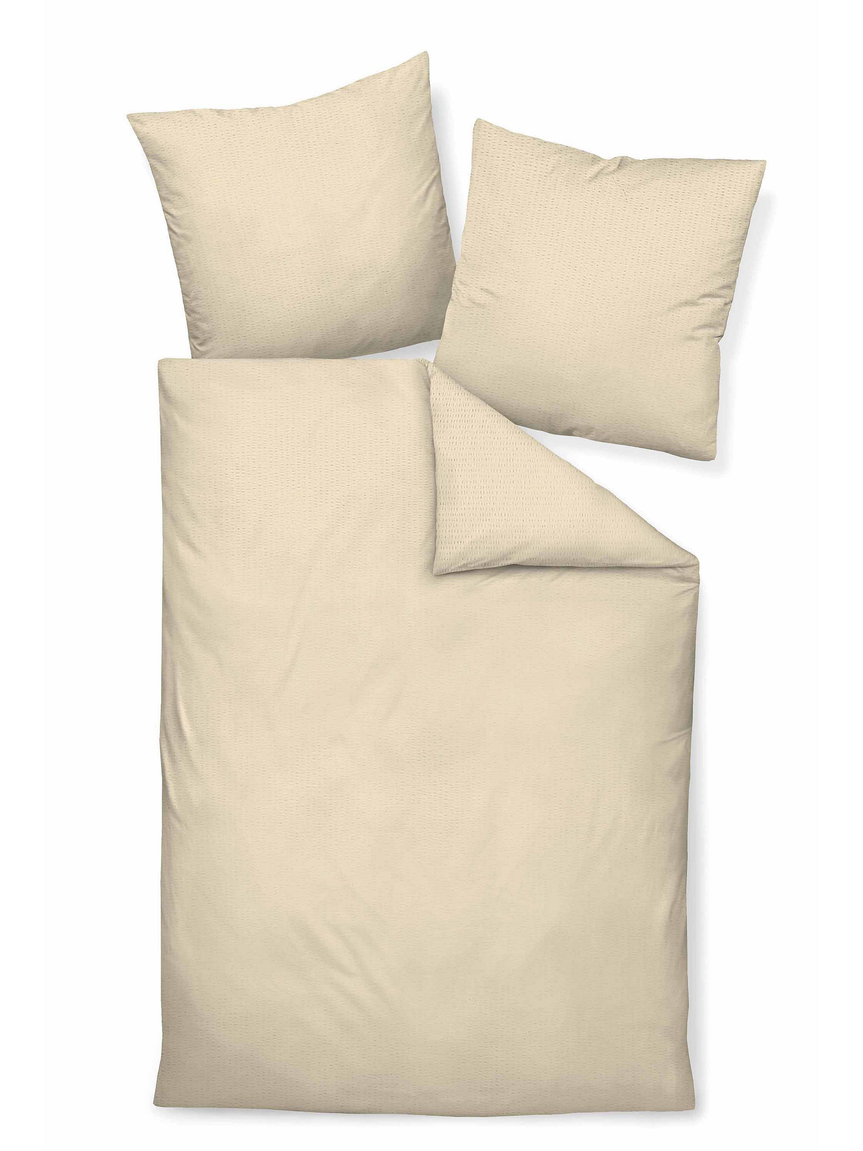 Soft Seersucker Overtrekset Ca 155X220Cm Van Janine Beige janine kopen in de aanbieding