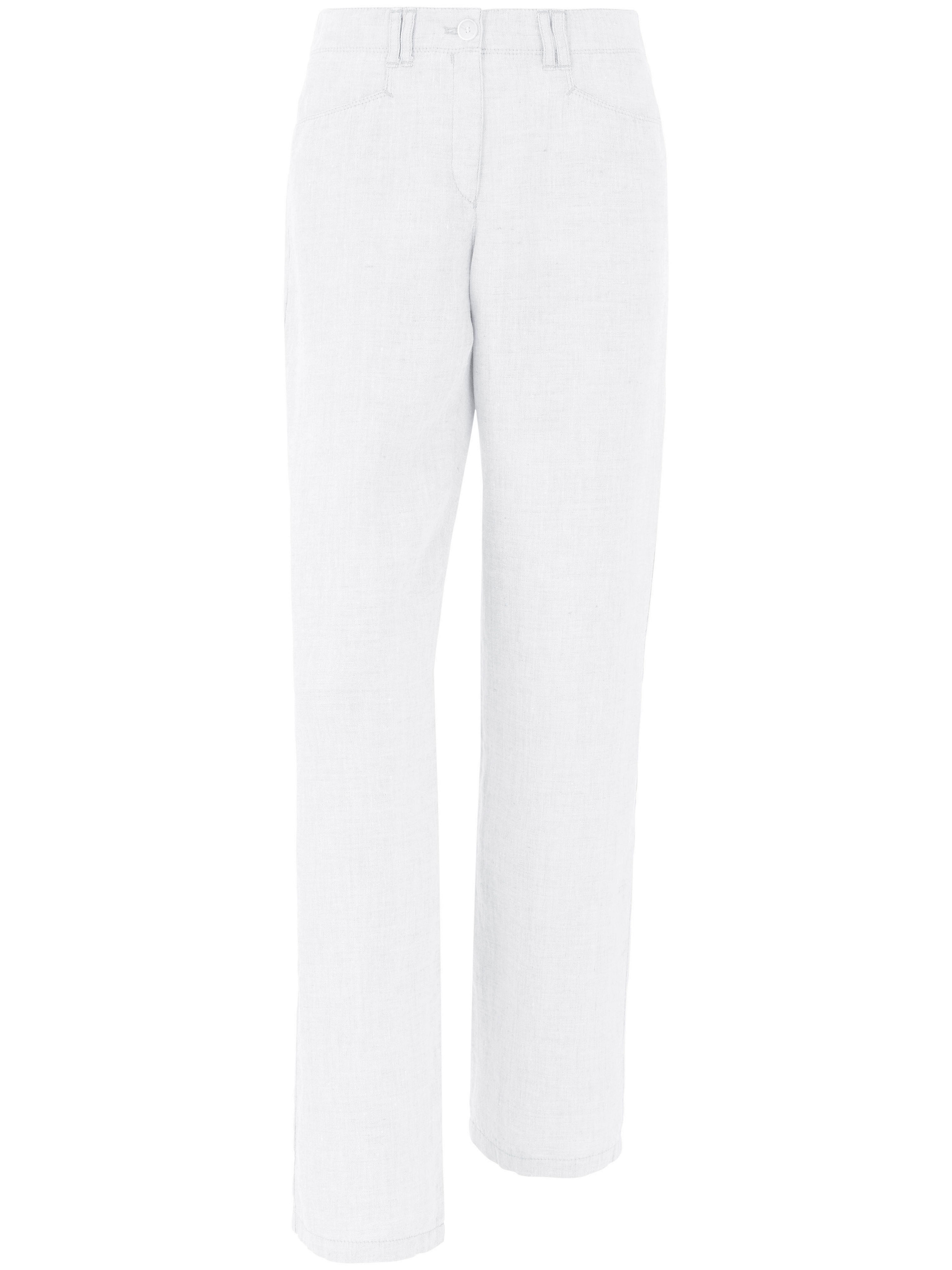 Le pantalon Feminine Fit pur lin, modèle FARINA Brax Feel Good blanc taille 23