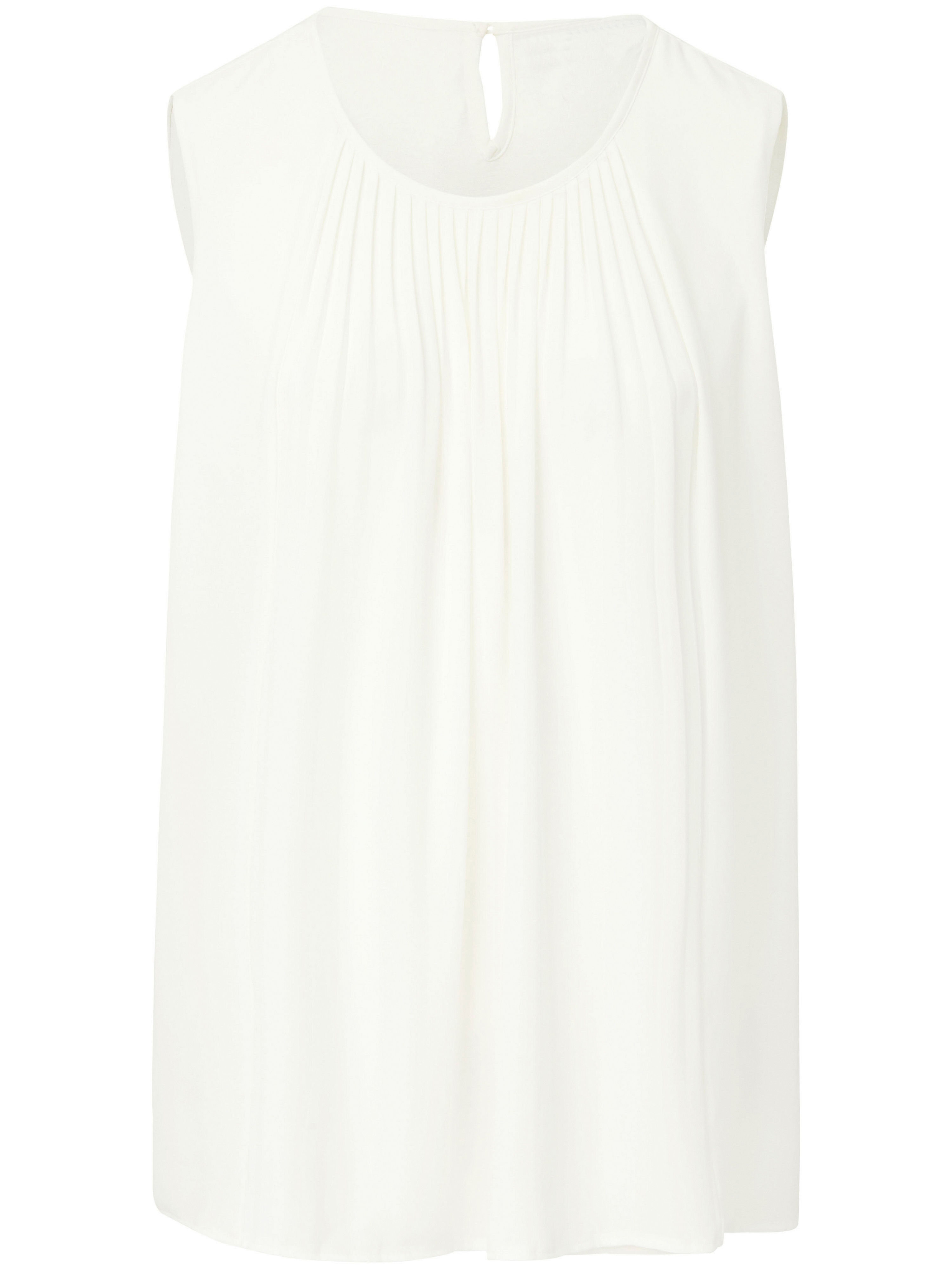 Mouwloze Blouse Met Ronde Hals Van Uta Raasch Wit uta raasch kopen in de aanbieding