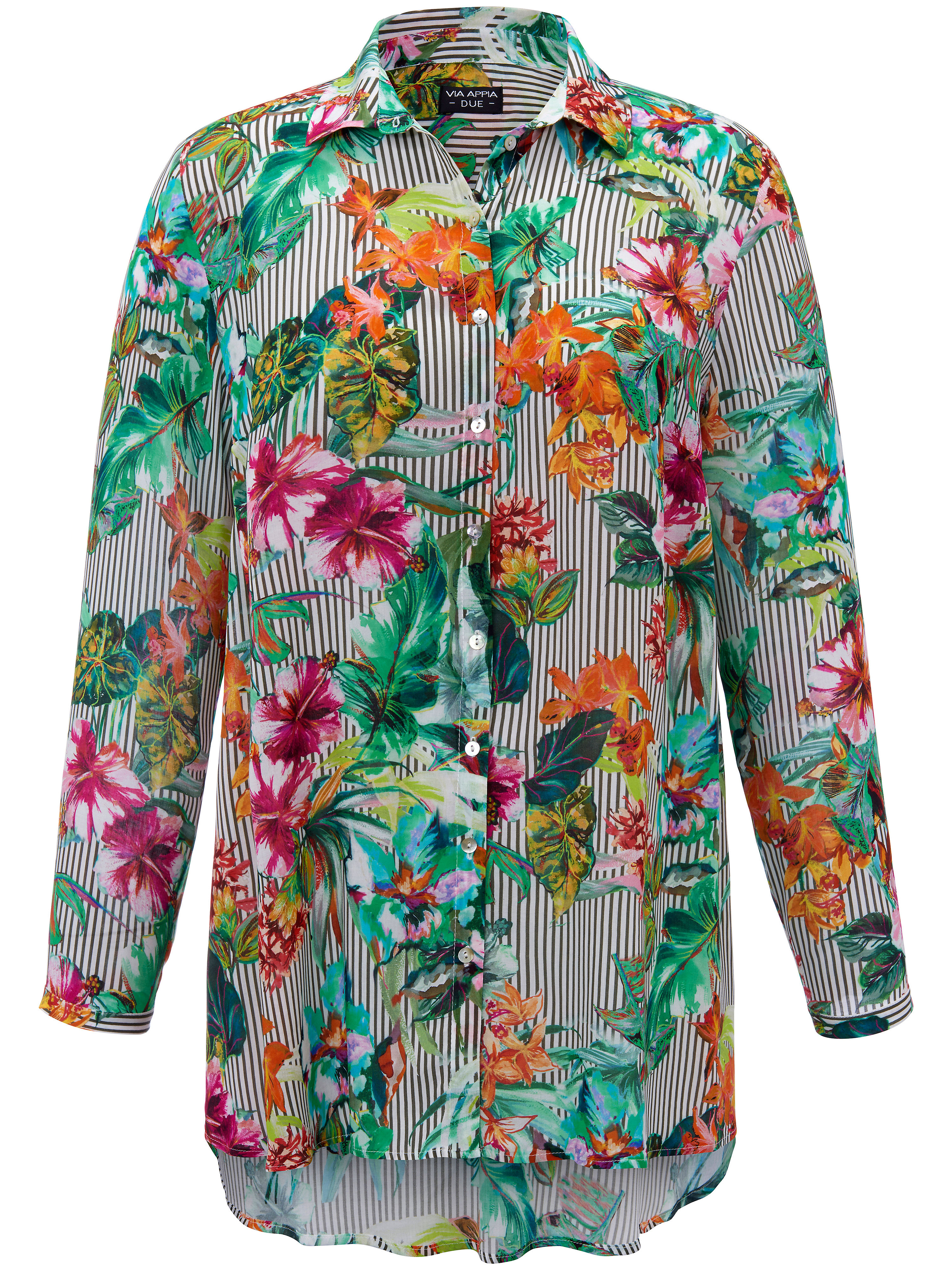 Hemdblouse Met Lange Mouwen Van Via Appia Due Multicolour via appia due kopen in de aanbieding