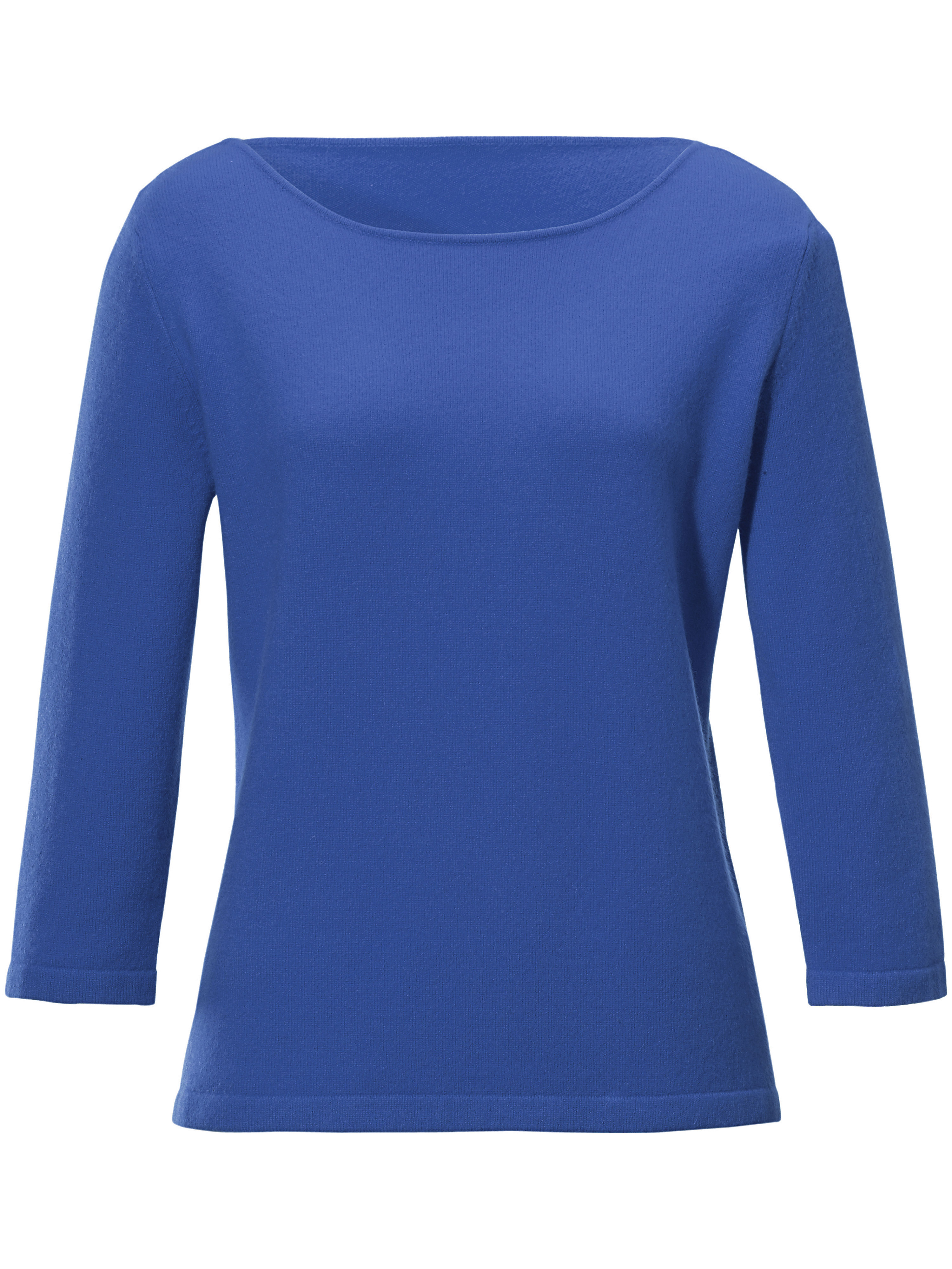 Le pull manches 3/4 100% cachemire modèle Bonny Peter Hahn Cashmere bleu taille 44