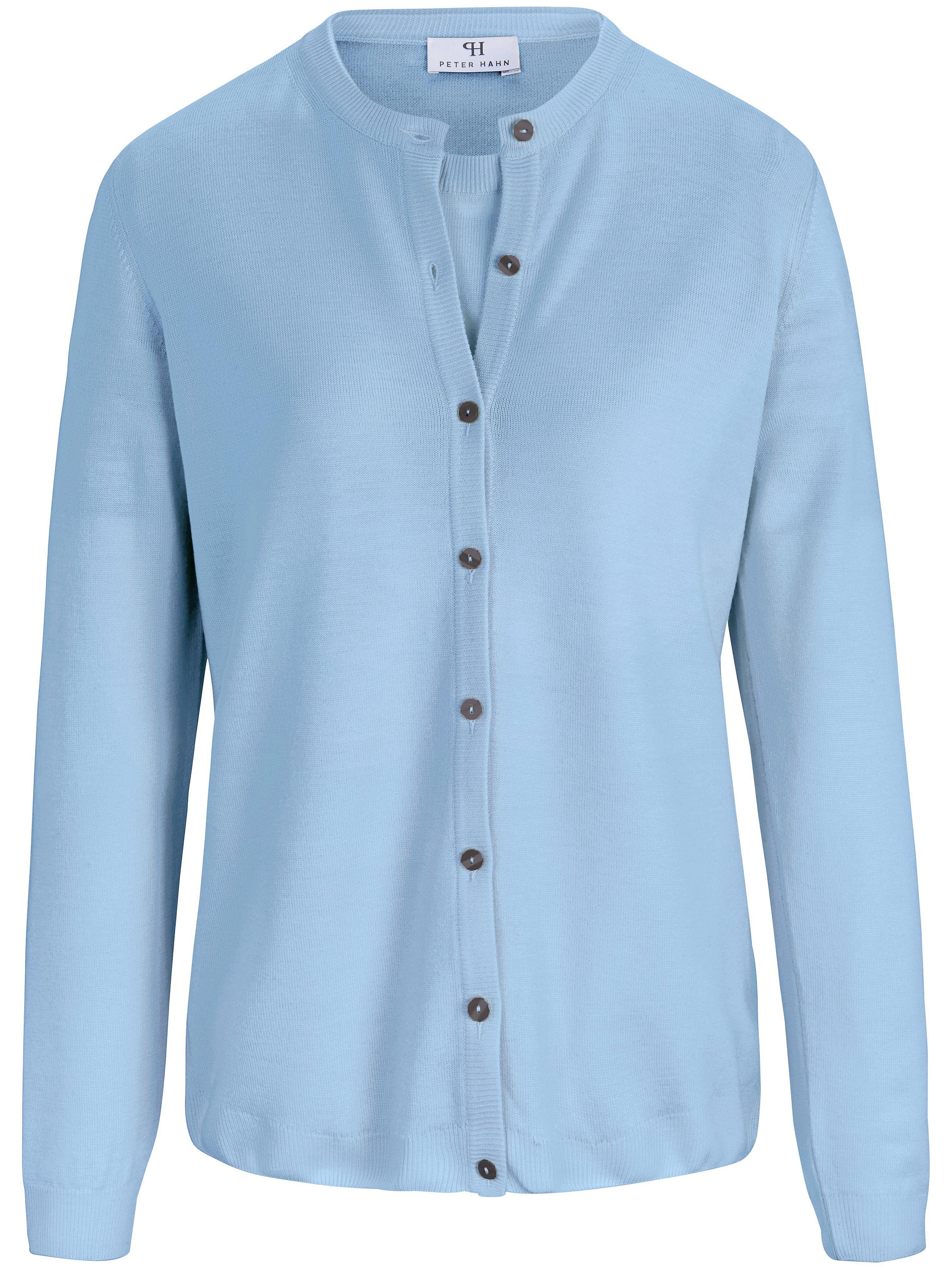 Le twin-set 100% laine vierge Peter Hahn bleu taille 40