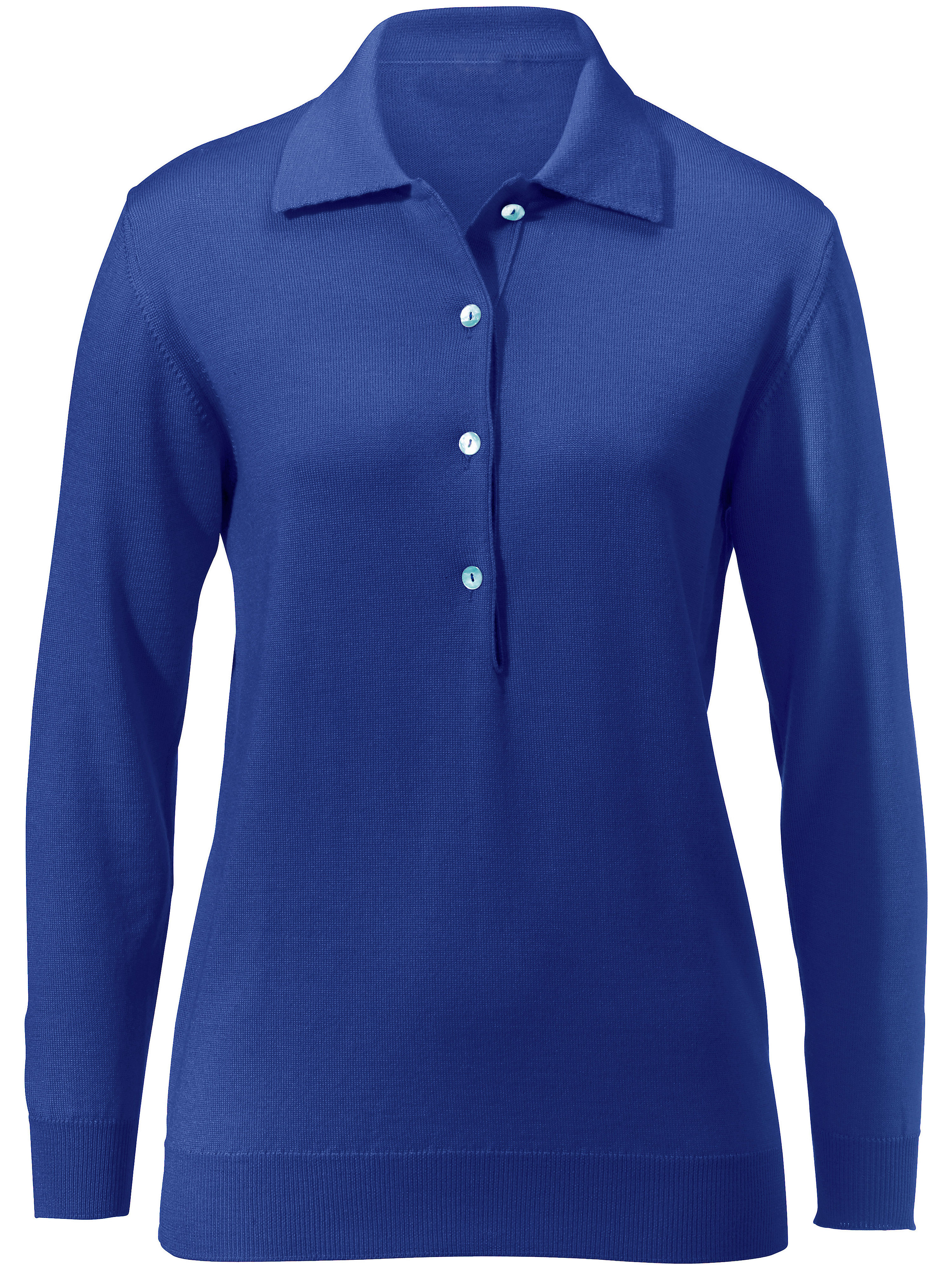 Le polo laine vierge, soie et cachemire Peter Hahn bleu taille 50