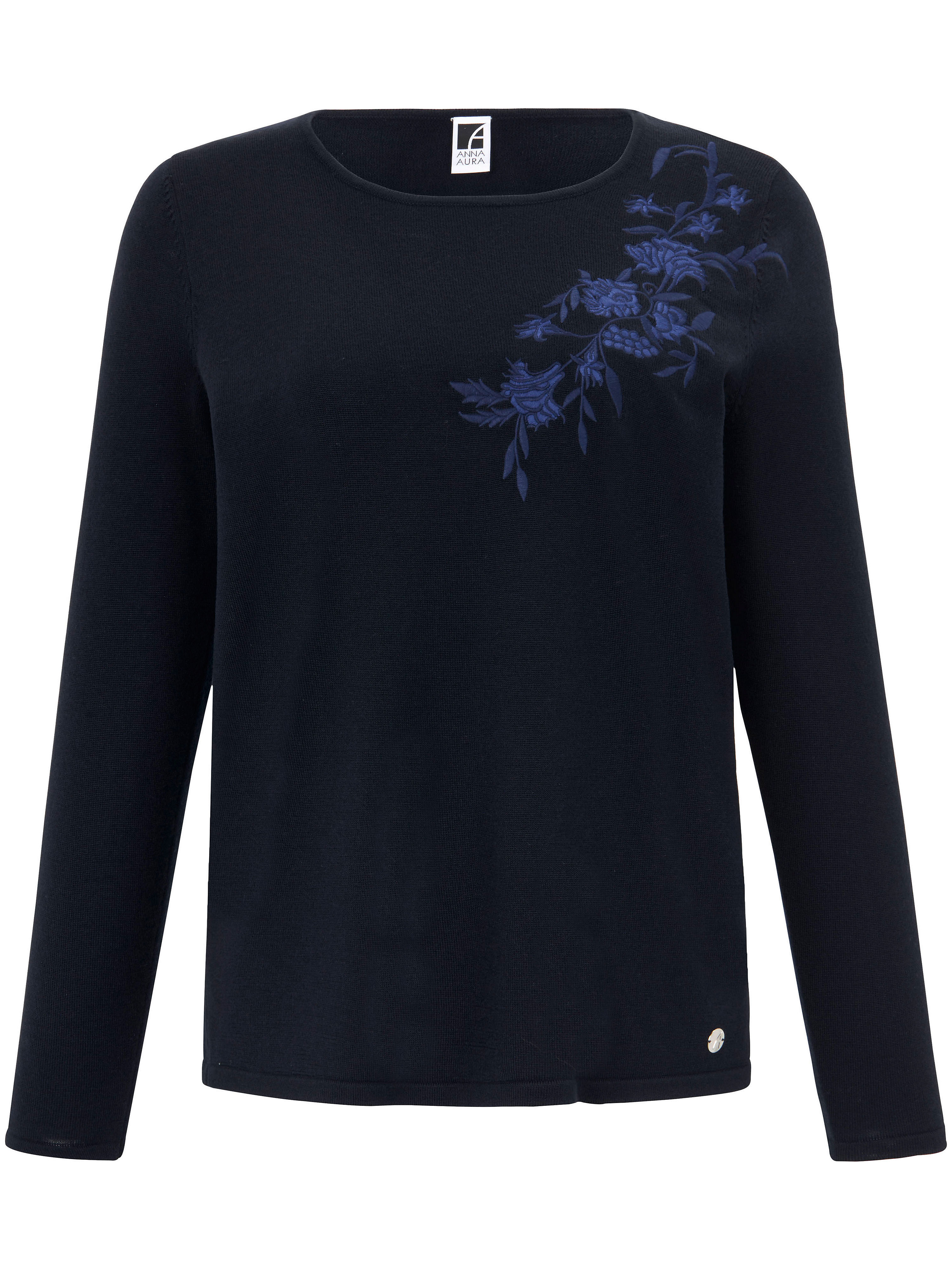 Trui Met Ronde Hals Van Anna Aura Blauw anna aura kopen in de aanbieding