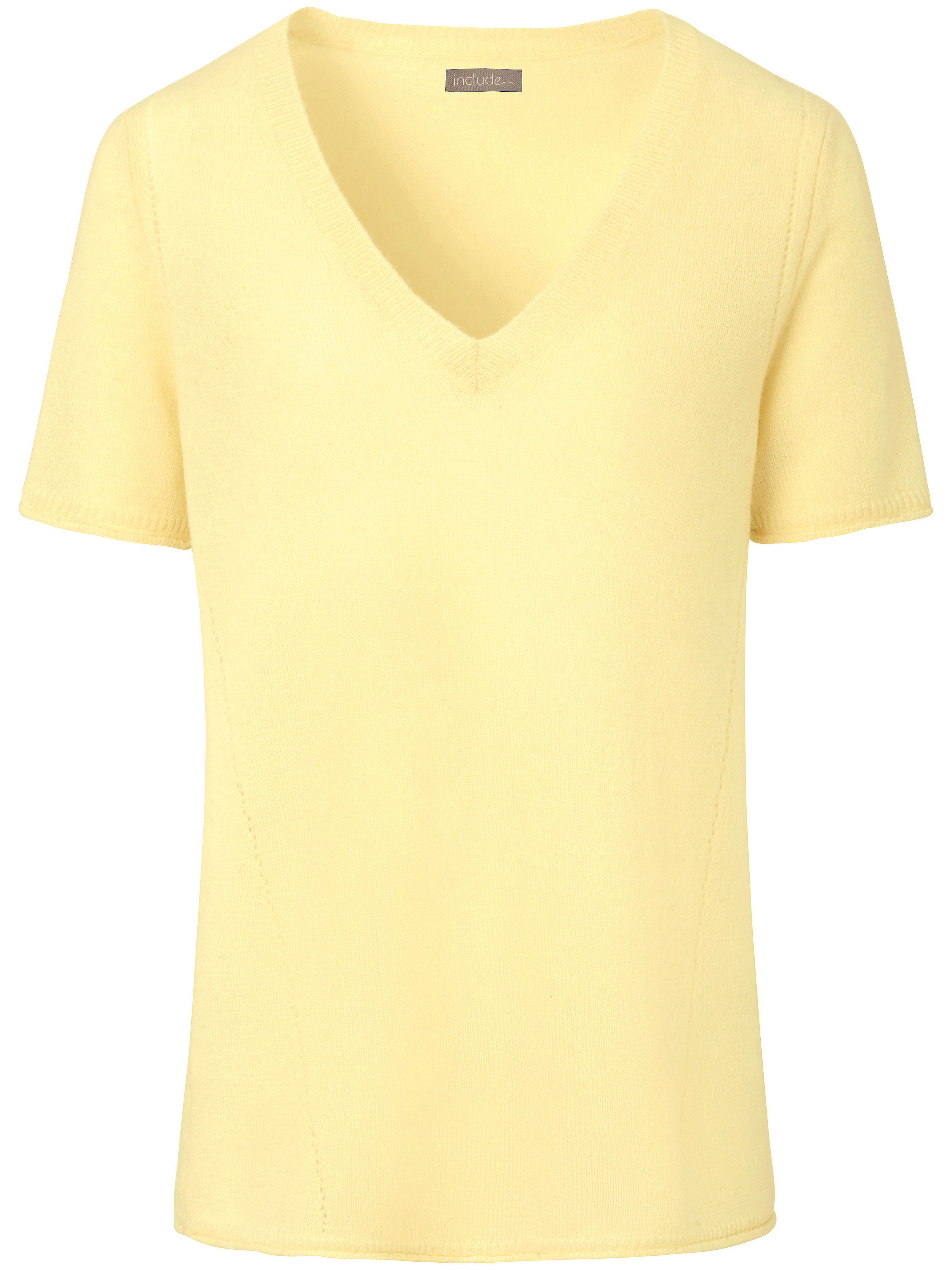 Trui Van 100 Kasjmier Met Korte Mouwen Include Geel include kopen in de aanbieding