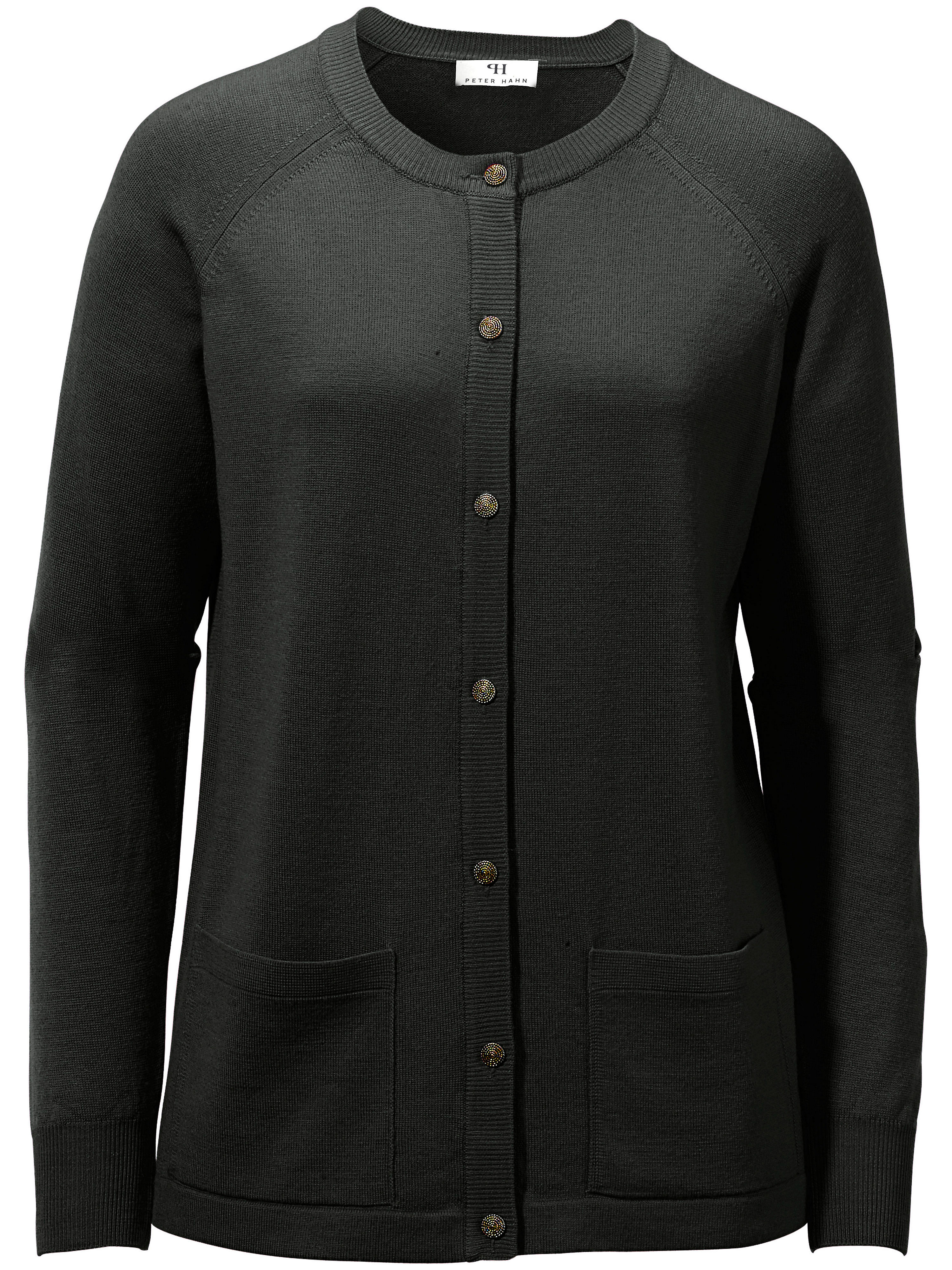 Vest Van 100 Scheerwol Model Ida Peter Hahn Zwart peter hahn kopen in de aanbieding