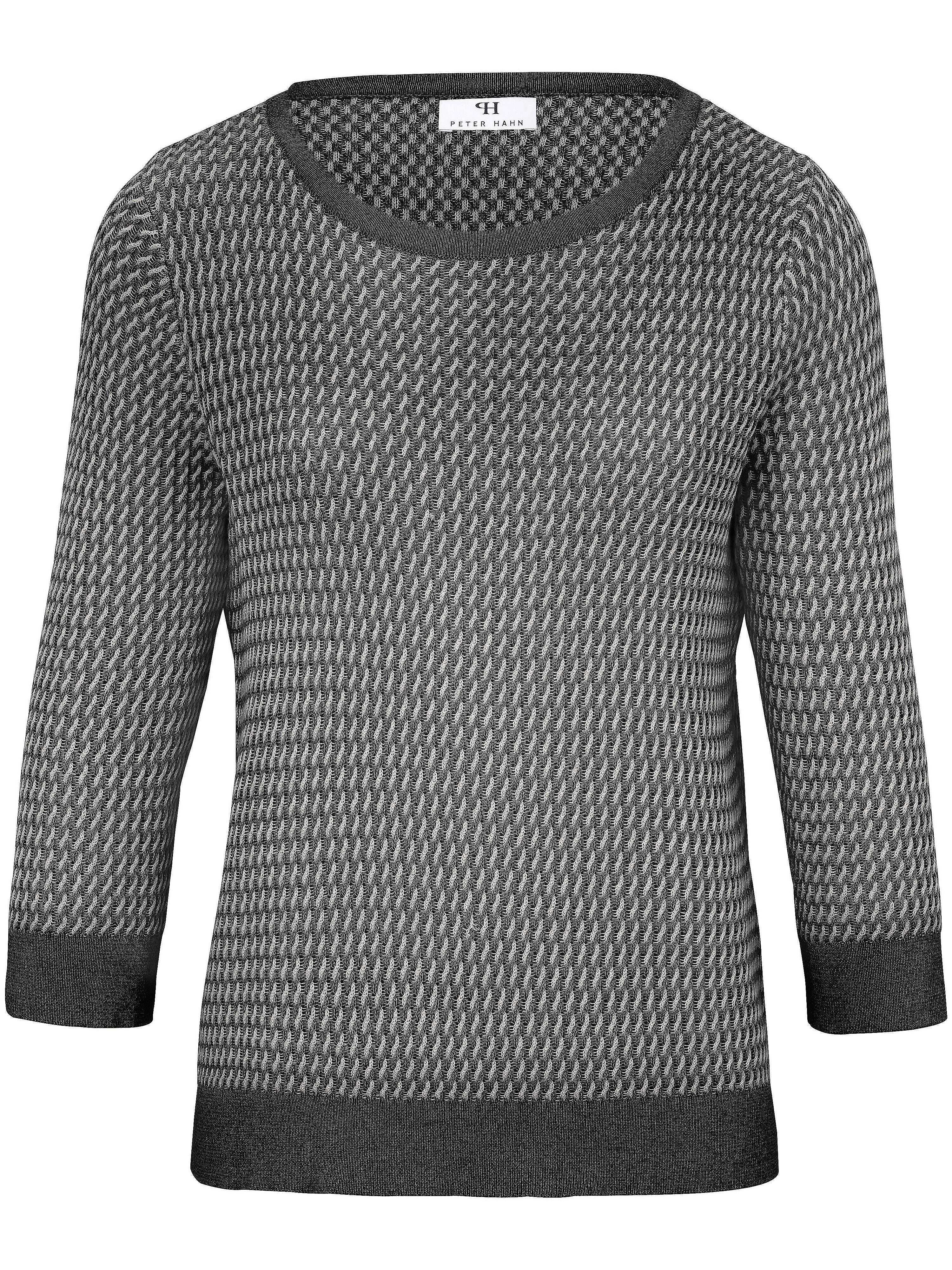 Le pull 100% coton Supima® manches 3/4. Peter Hahn noir taille 52