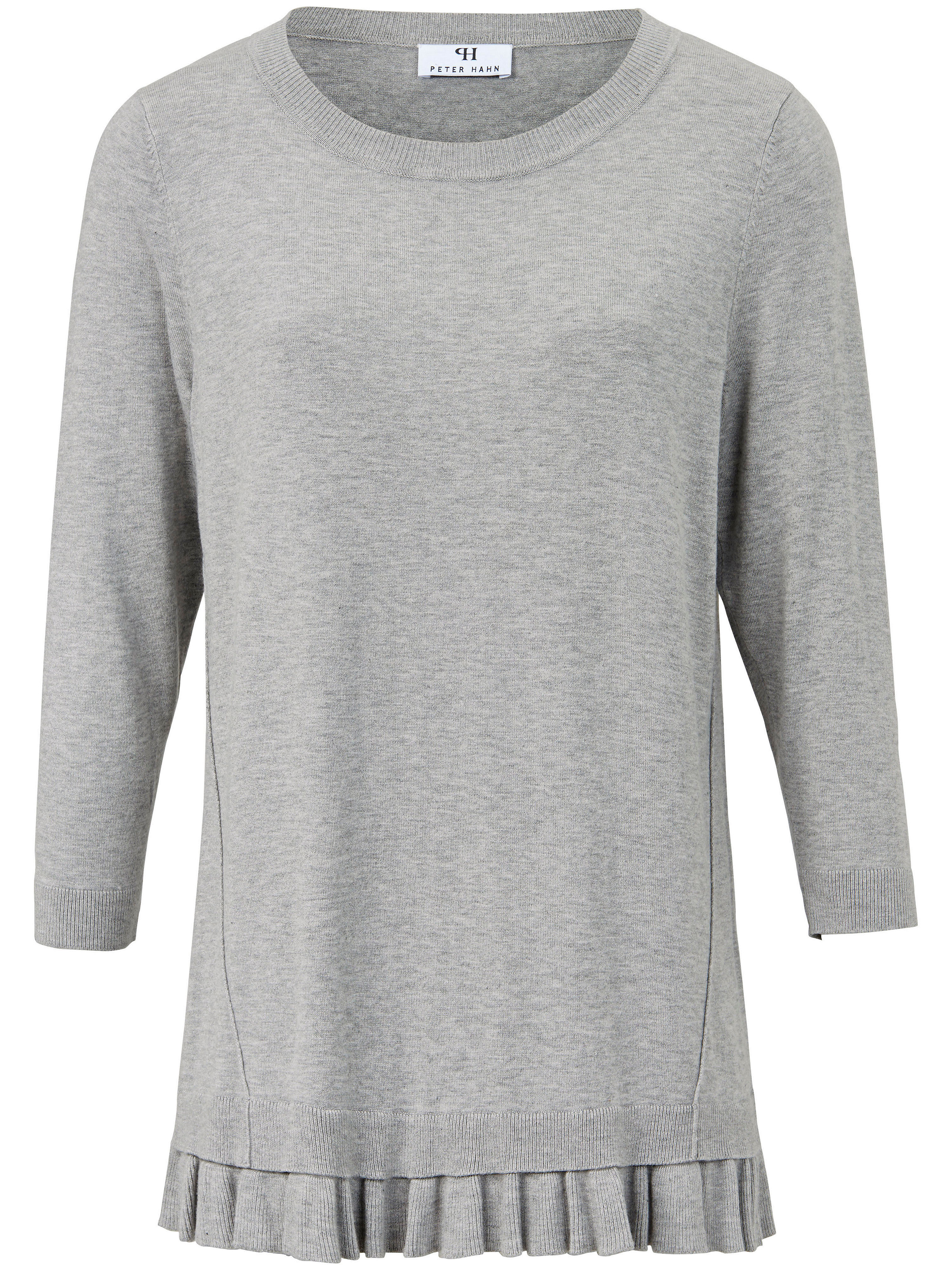 Le pull, manches 3/4, bord ruché Peter Hahn gris taille 44