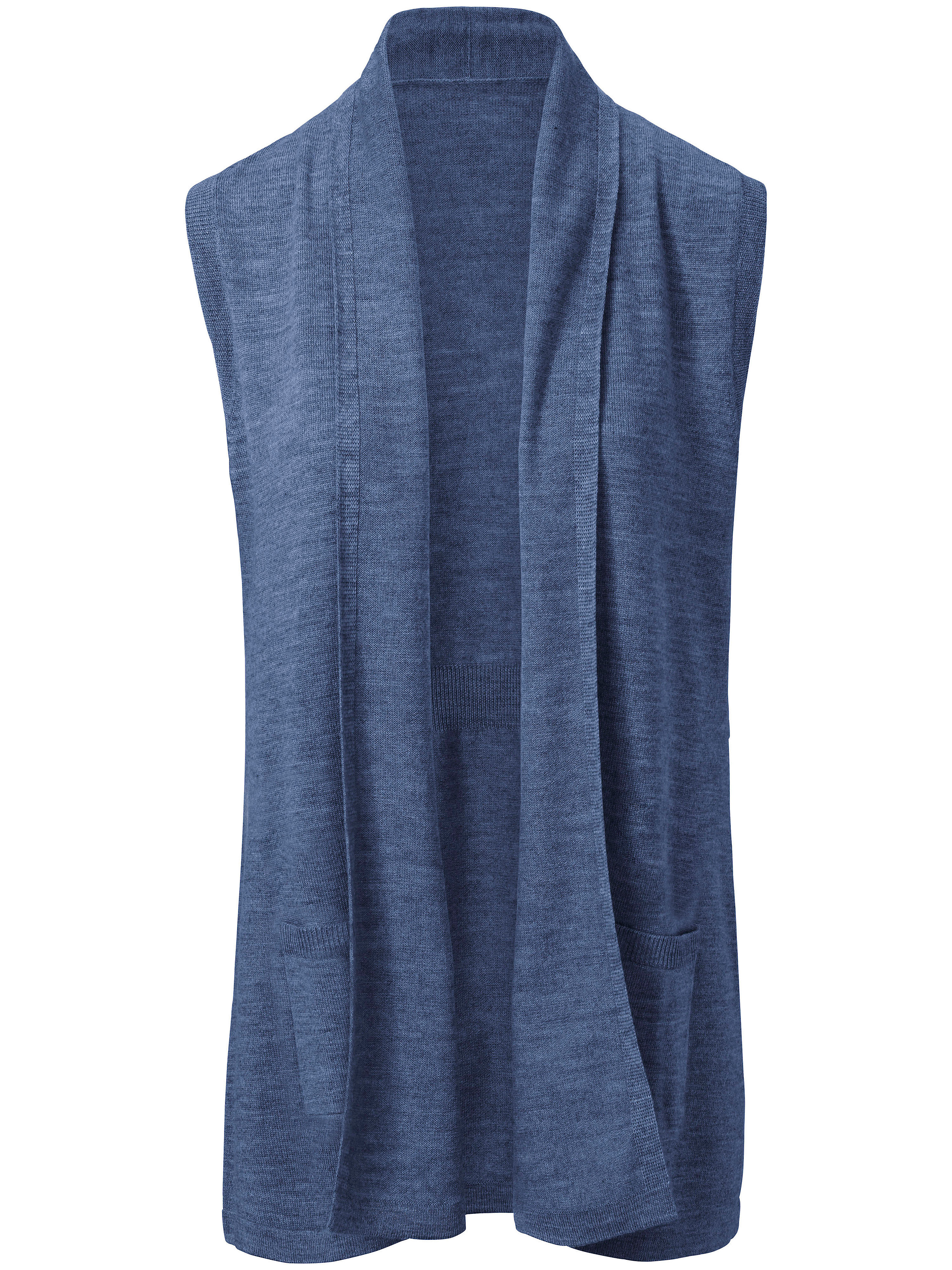 Mouwloos Vest Van 100 Scheerwol Peter Hahn Blauw peter hahn kopen in de aanbieding