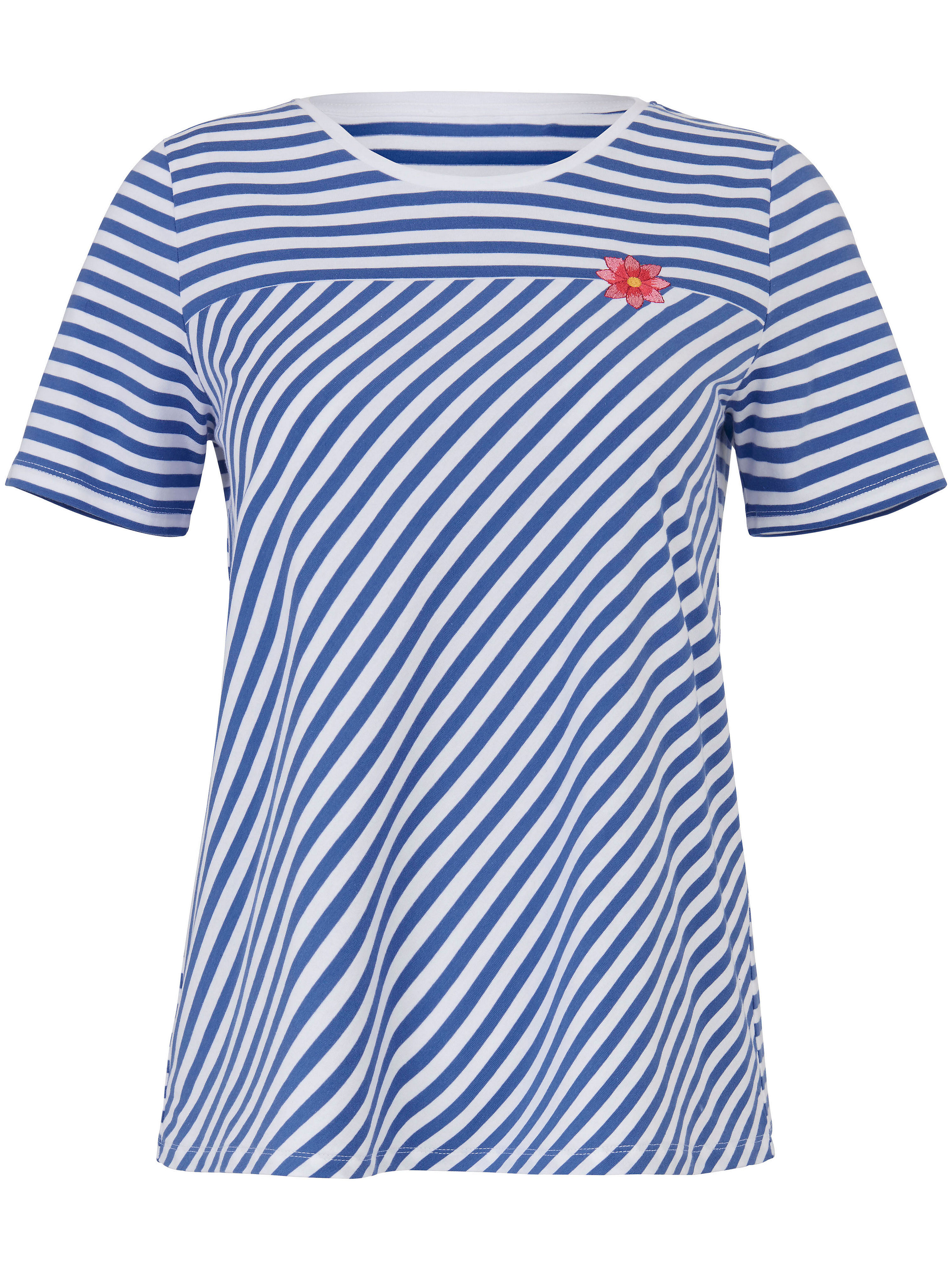 Le T-shirt rayé, ligne évasée, broderie fantaisie Emilia Lay multicolore taille 46