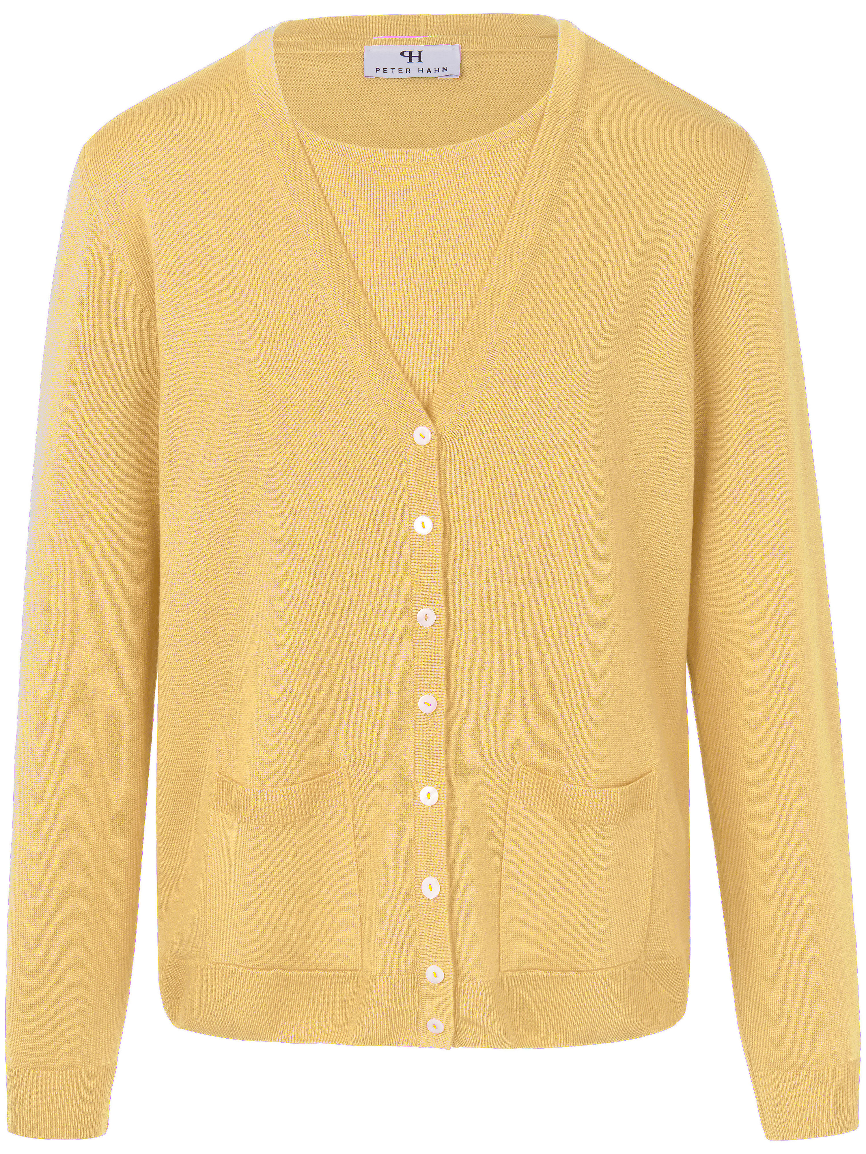 Twinset Van 100 Scheerwol Peter Hahn Geel peter hahn kopen in de aanbieding