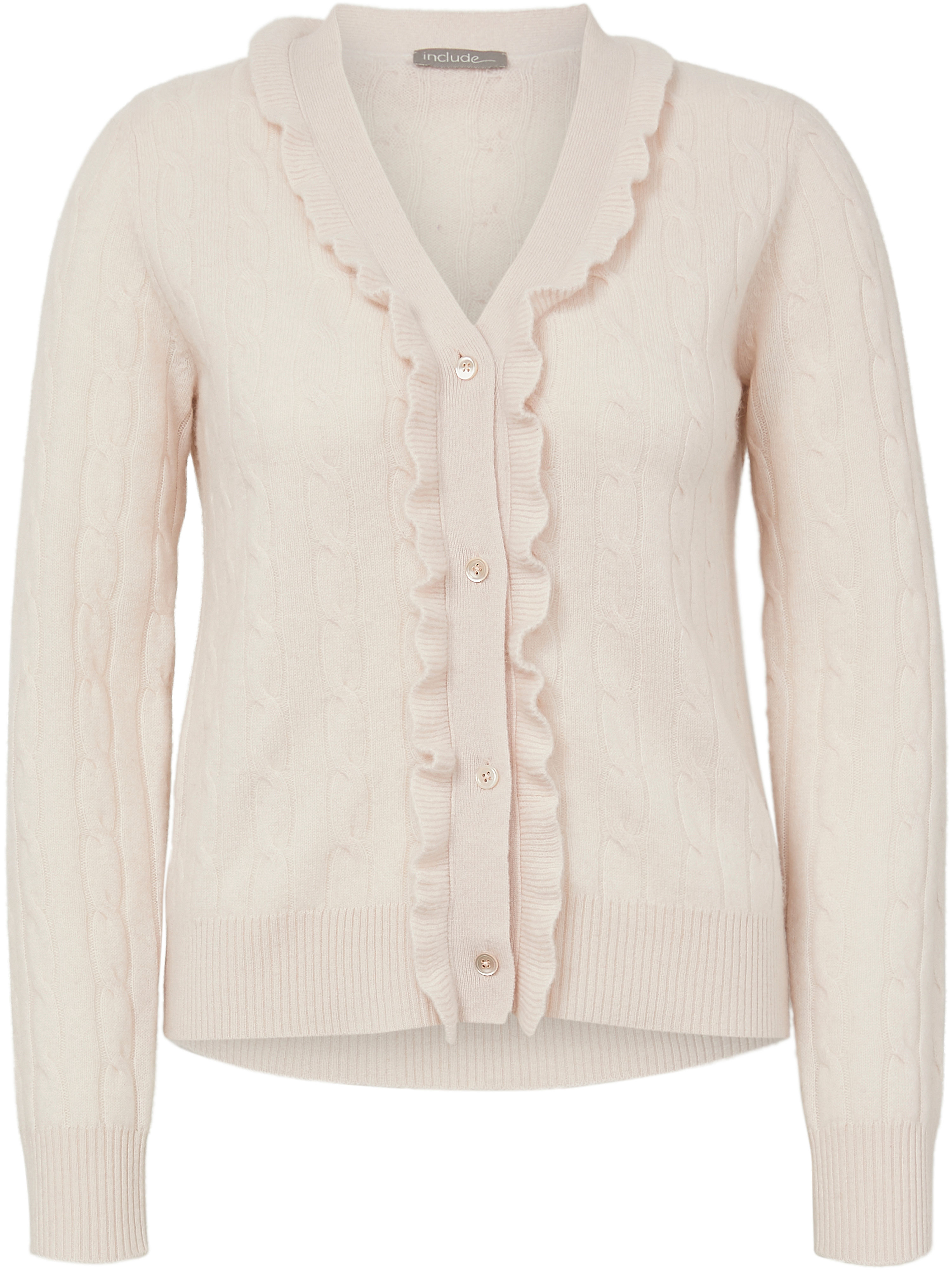 Le gilet 100% cachemire include rose taille 42