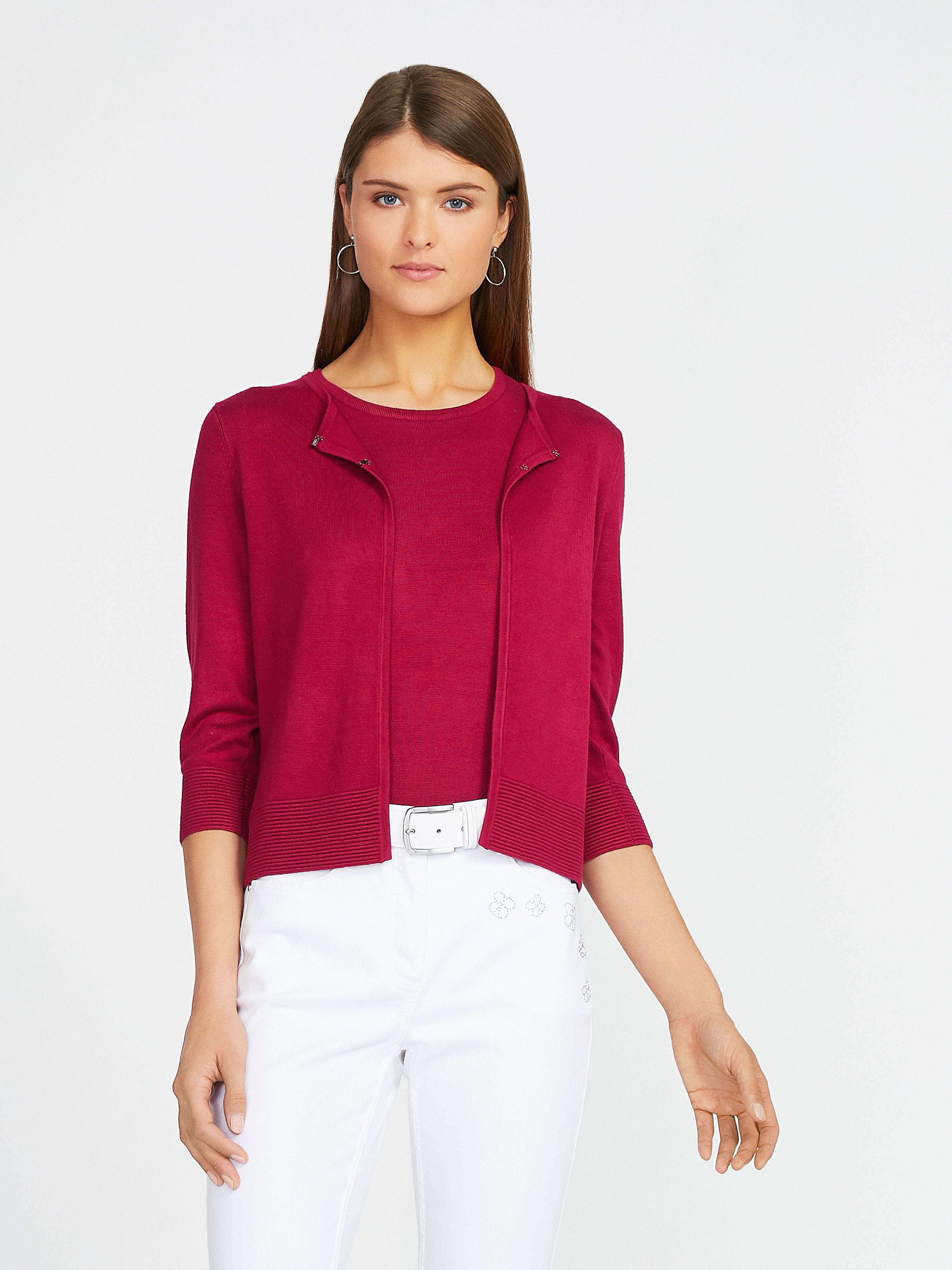 Basler - Cardigan with 3/4-length sleeves - a