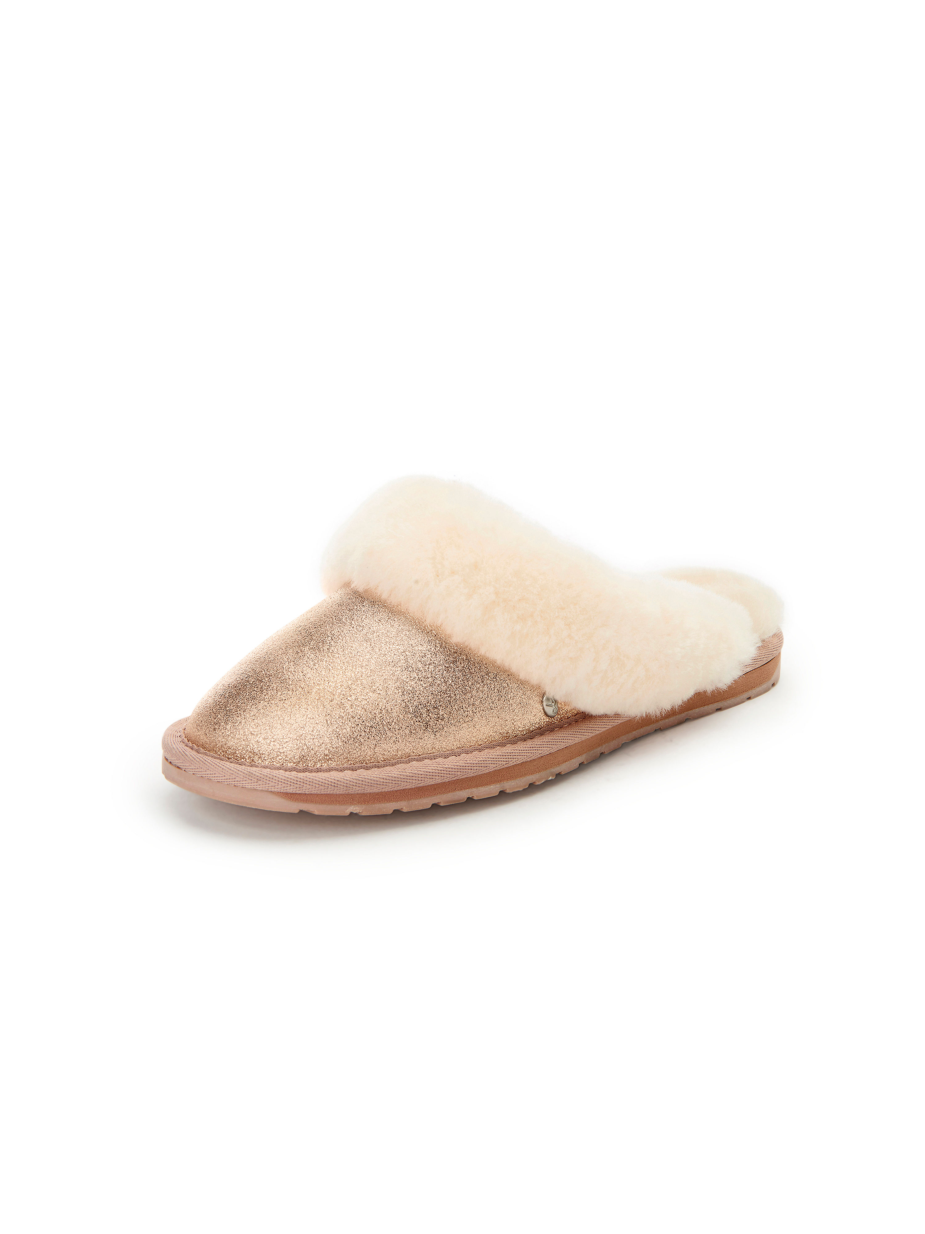 Emu Slippers in 100 leather rose gold metallic