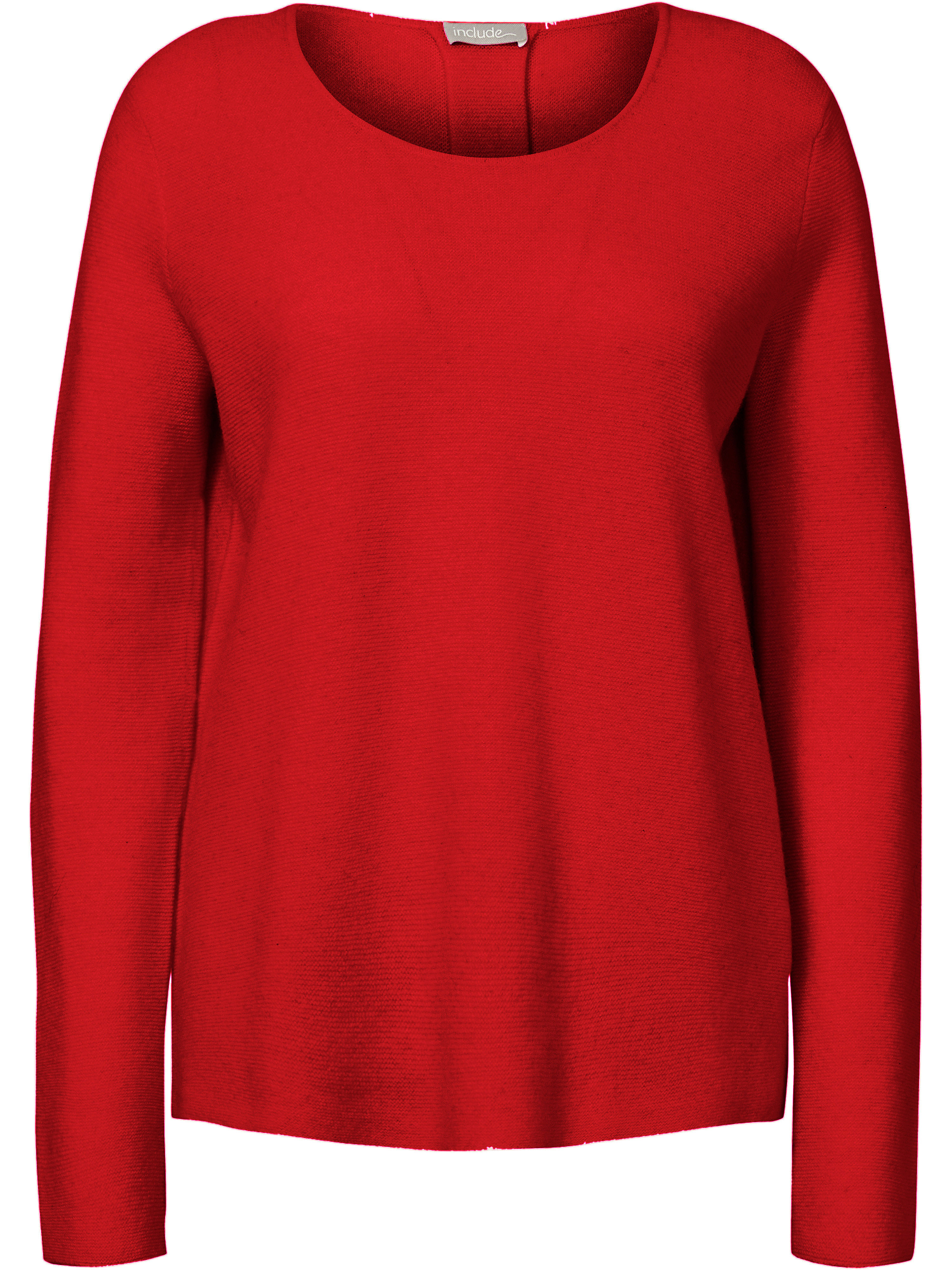 include - Round neck jumper in 100% cashmere - cherry red