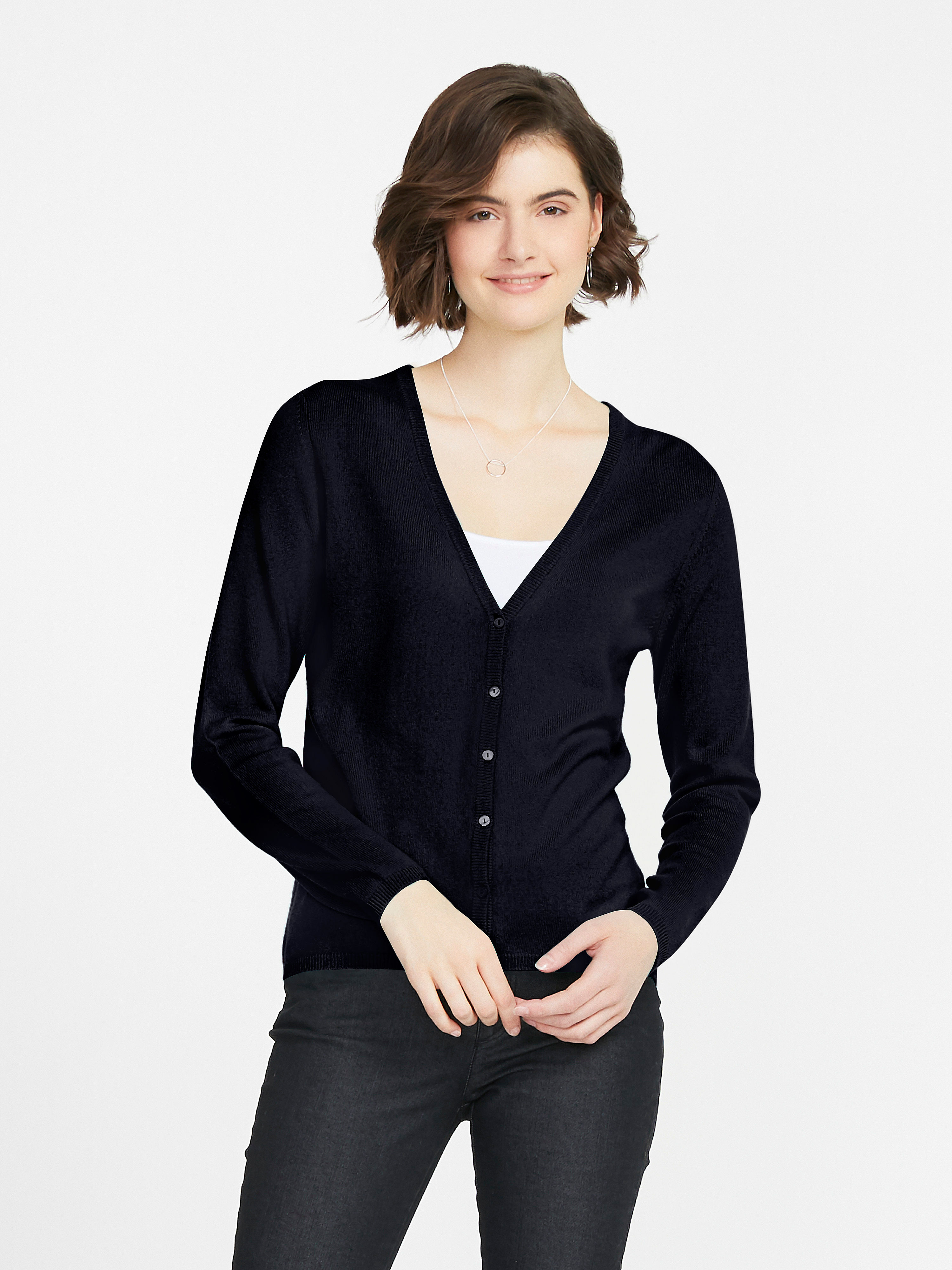 Peter Hahn Cashmere - Cardigan in 100% cashmere design Cora - navy