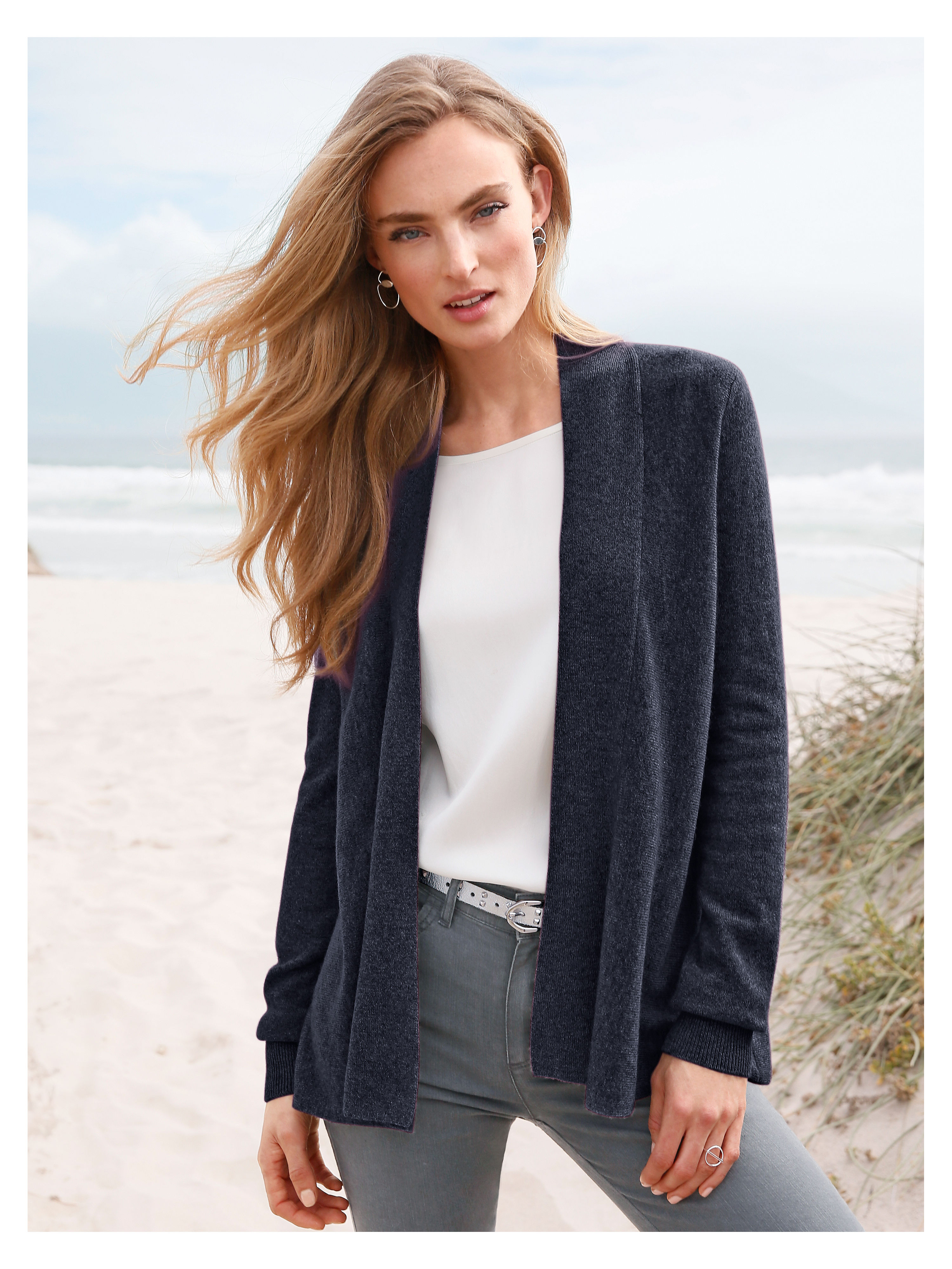 Peter Hahn Cashmere - Cardigan in 100% cashmere - navy