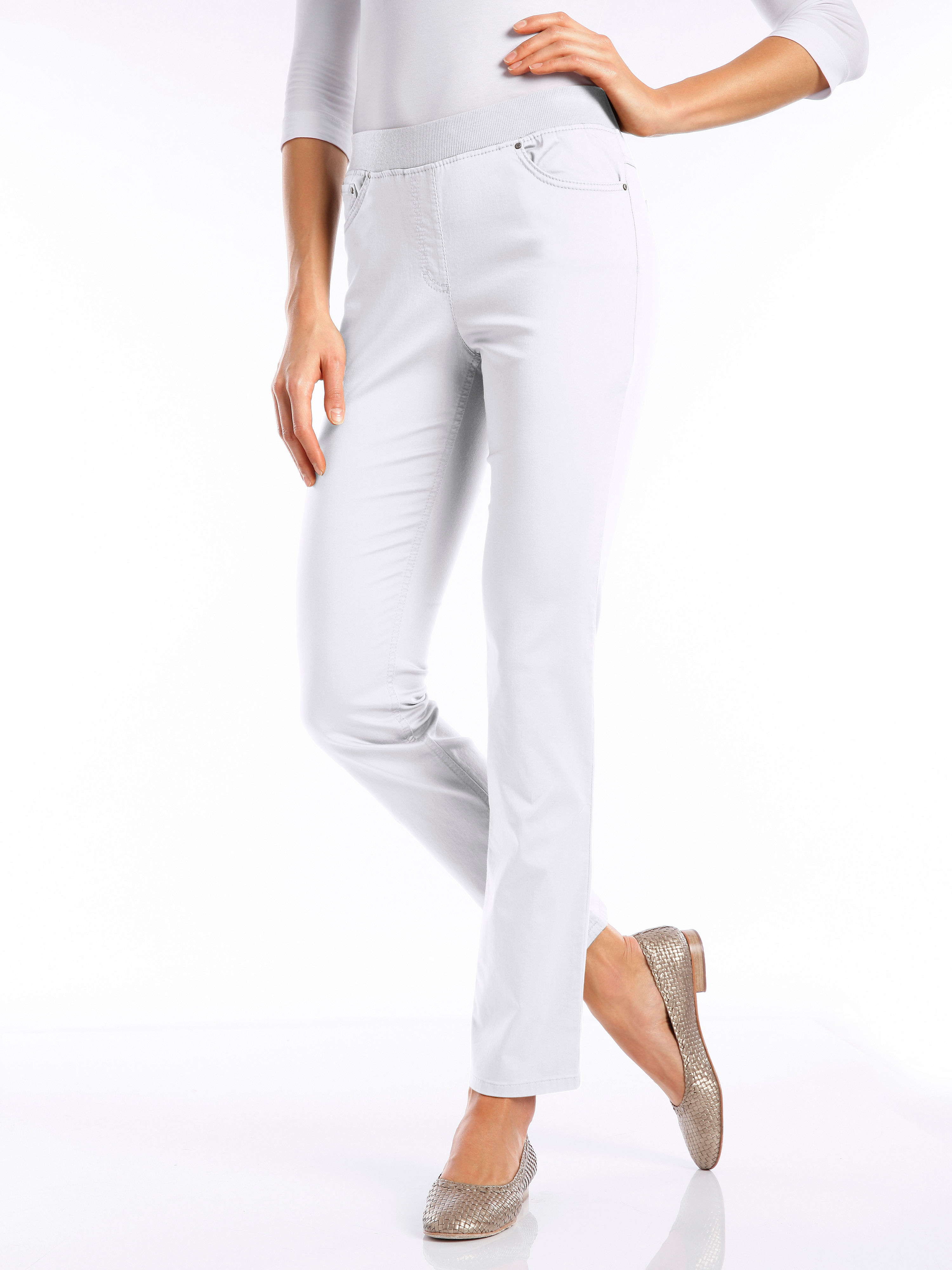 Raphaela by Brax - Comfort Plus pull-on trousers design Carina - white