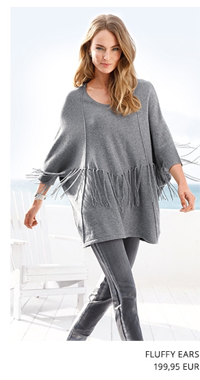 Poncho-Pullover aus 100% Kaschmir mit 3/4 Arm (92067188)