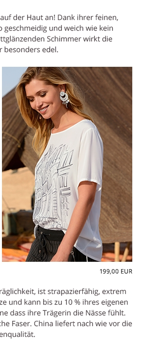 Blusen-Shirt aus 100% Seide mit 1/2-Arm (73304877)
