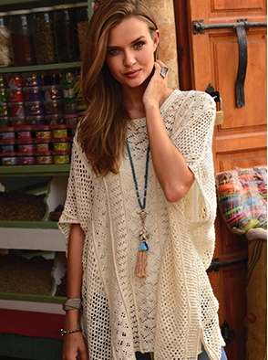 Poncho-Pullover in Häkel-Optik (92671077)