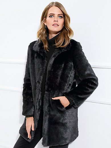 Basler-Short faux fur coat-black