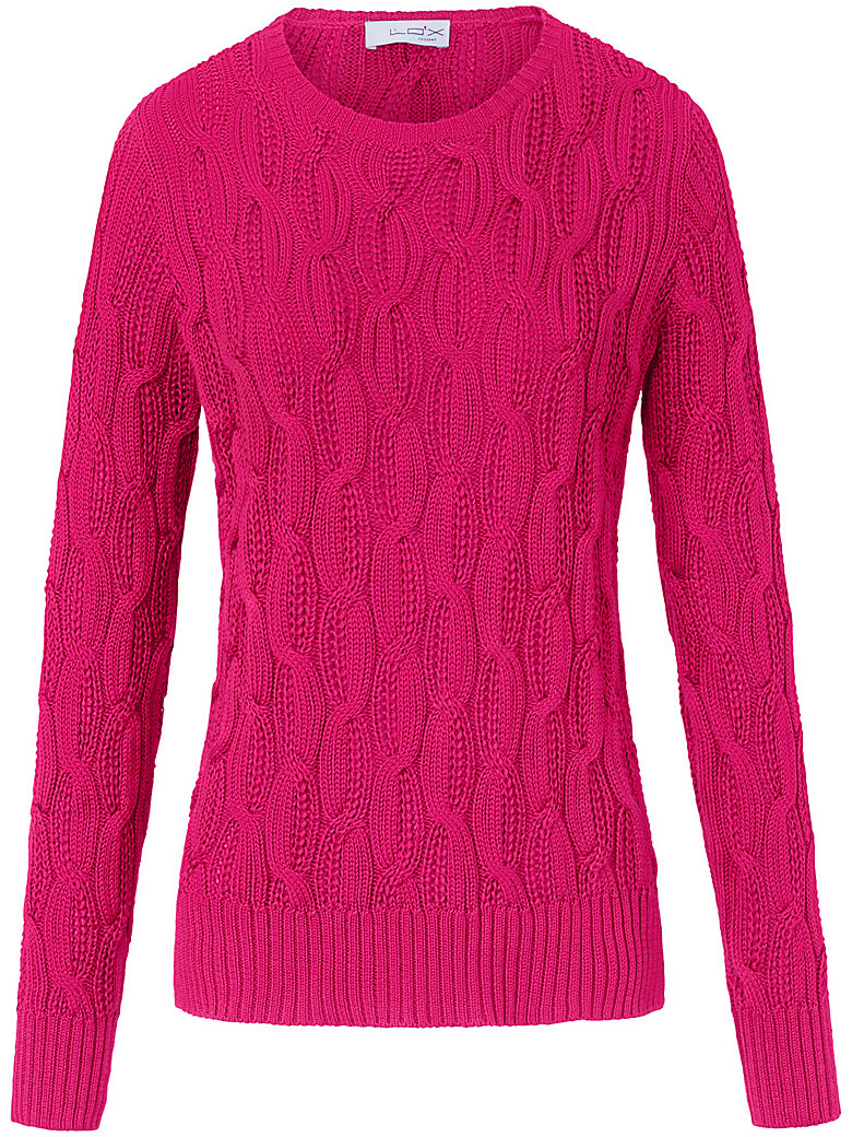 Looxent - Round neck pullover in 100% SUPIMA® cotton - pink
