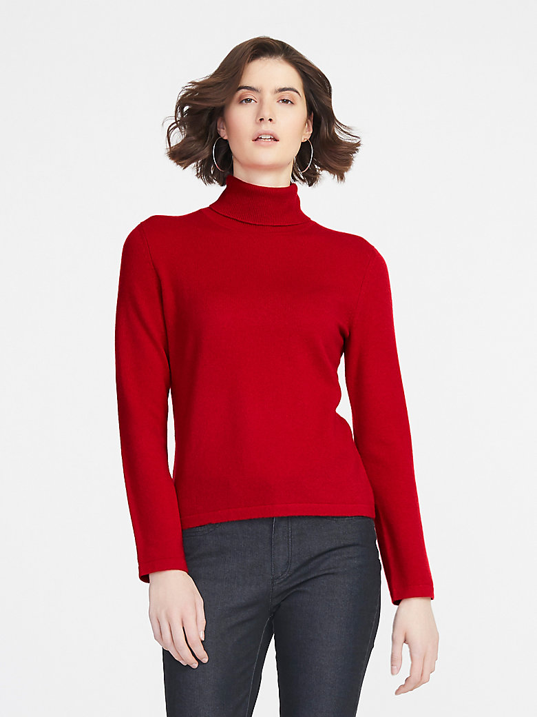 Peter Hahn Cashmere - Polo neck jumper in Pure cashmere in premium ...