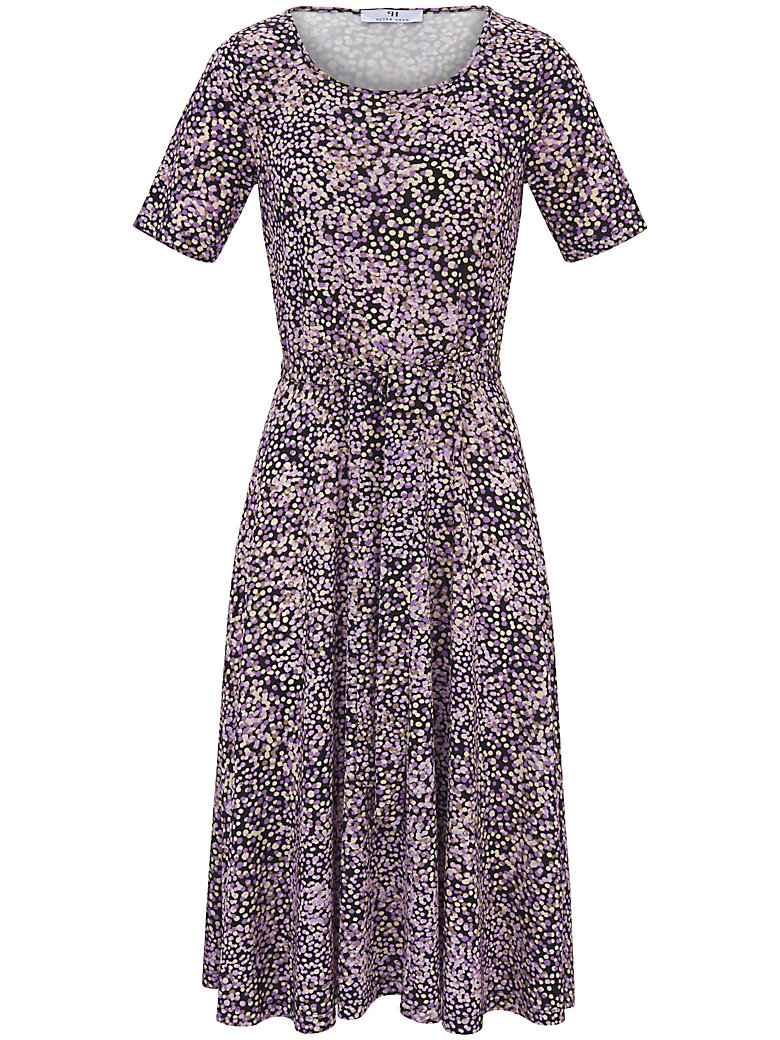 Peter Hahn-Jersey dress with short sleeves-lilac/multi-coloured